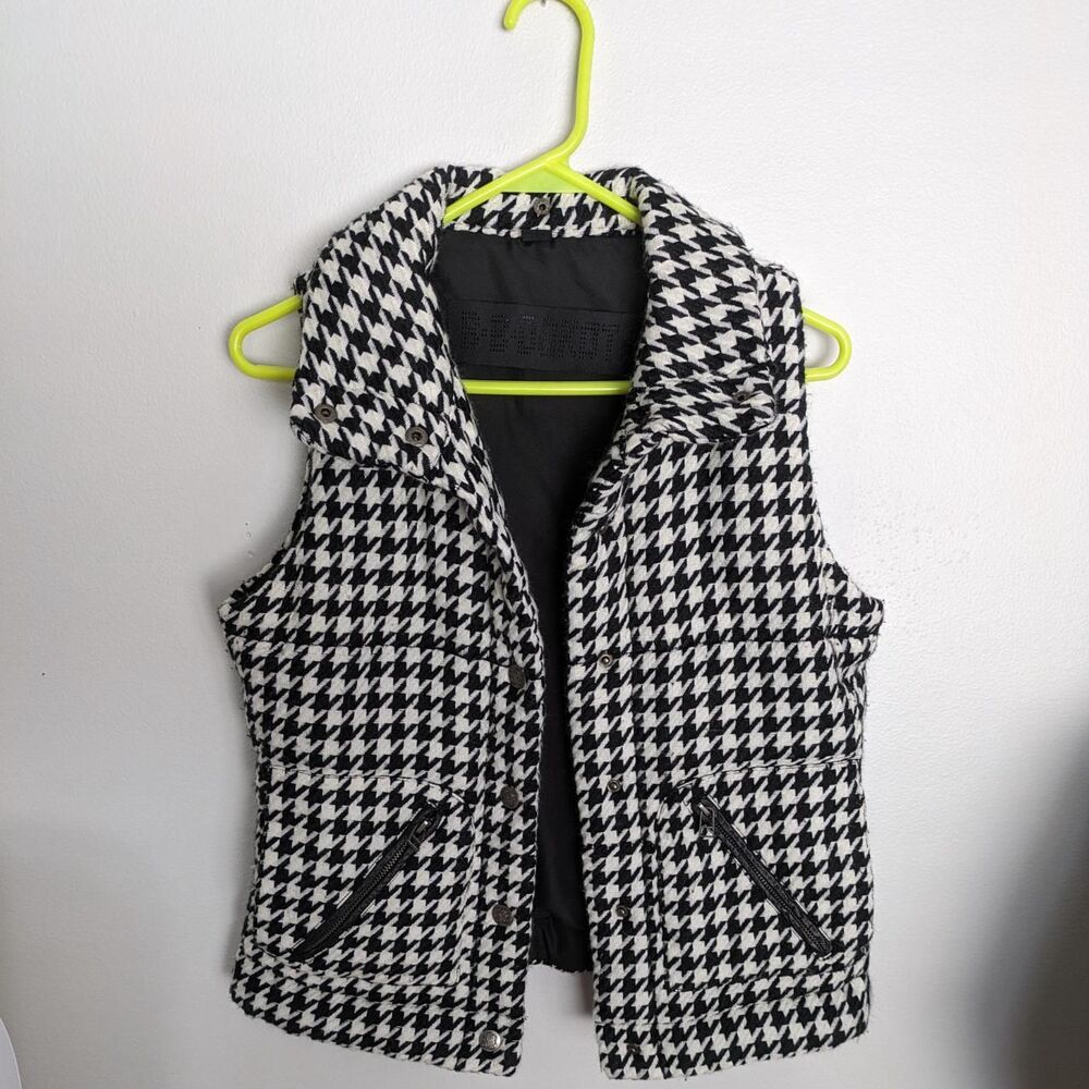 Black & White Houndstooth Vest